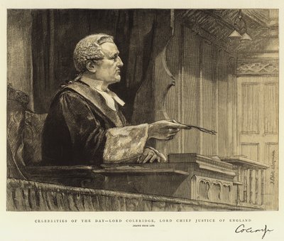 Celebridades del día, Lord Coleridge, Lord Chief Justice de Inglaterra de Theodore Blake Wirgman